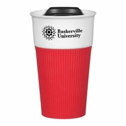 13 Oz. Ceramic Tumbler With Silicone Sleeve -Golf Clubs Sales 2023 7152 WHTRED Silkscreen 87105.1676731404
