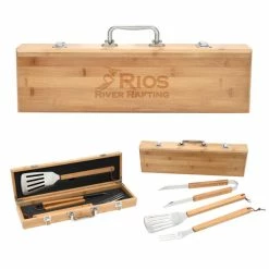 BBQ SET IN BAMBOO CASE